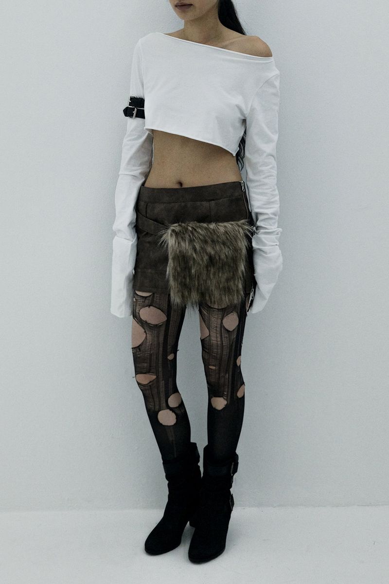 [MADE] Fur Bag Leather Skirt 002