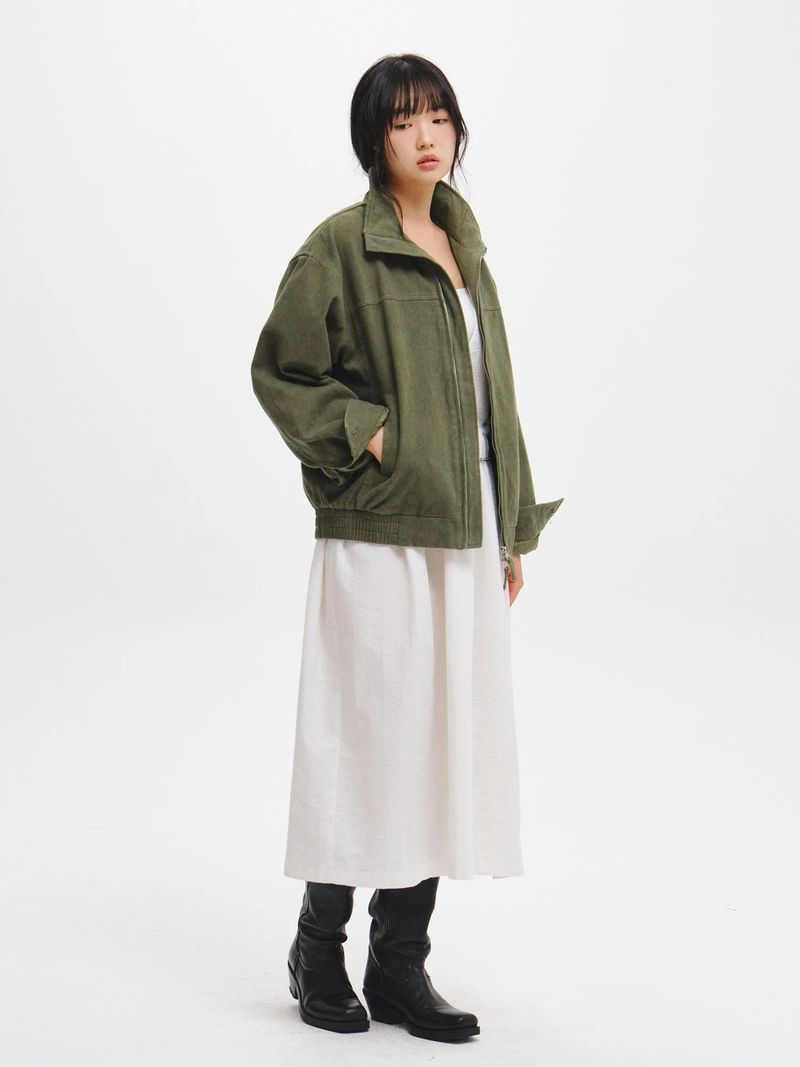 VINTAGE WASHED COTTON BLOUSON JUMPER