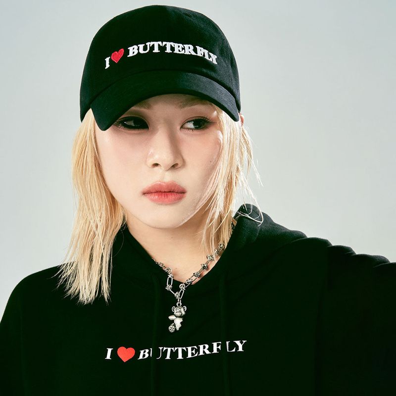 I LOVE BUTTERFLY BALL CAP_BLACK