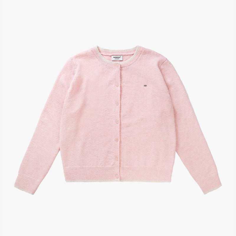 LINE BOUCLE KNIT CARDIGAN (LIGHT PINK)