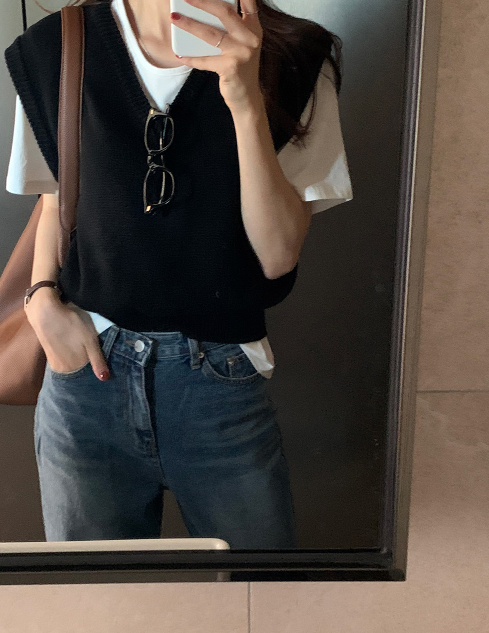 [Lè made/7,000 Sold] ルメイド ベーシック Vネック ベスト