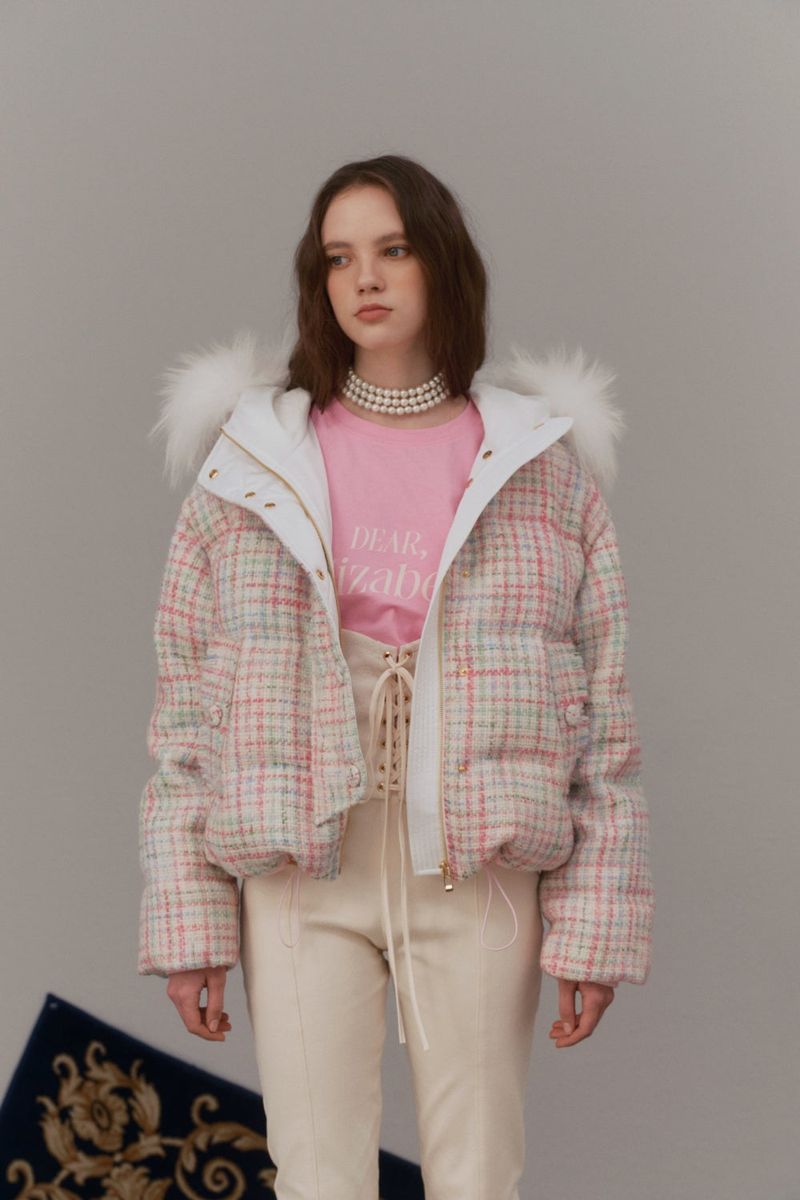 Tweed down jacket