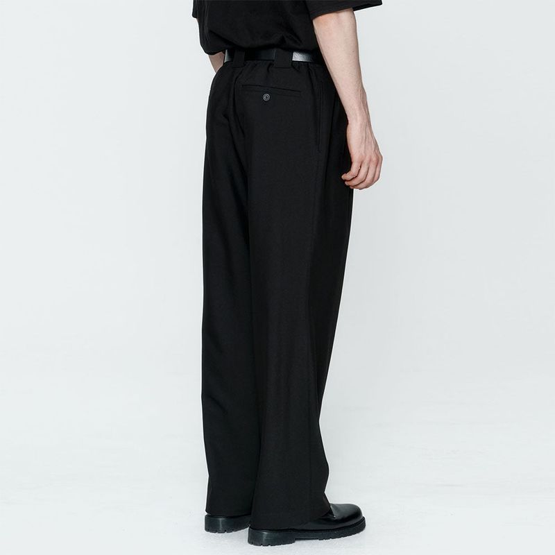 Two Pleats Wide Pants Black
