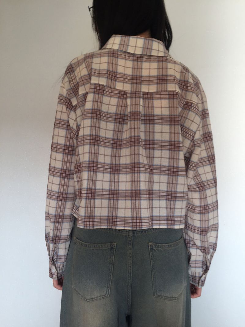 Check crop shirt (2 colors)