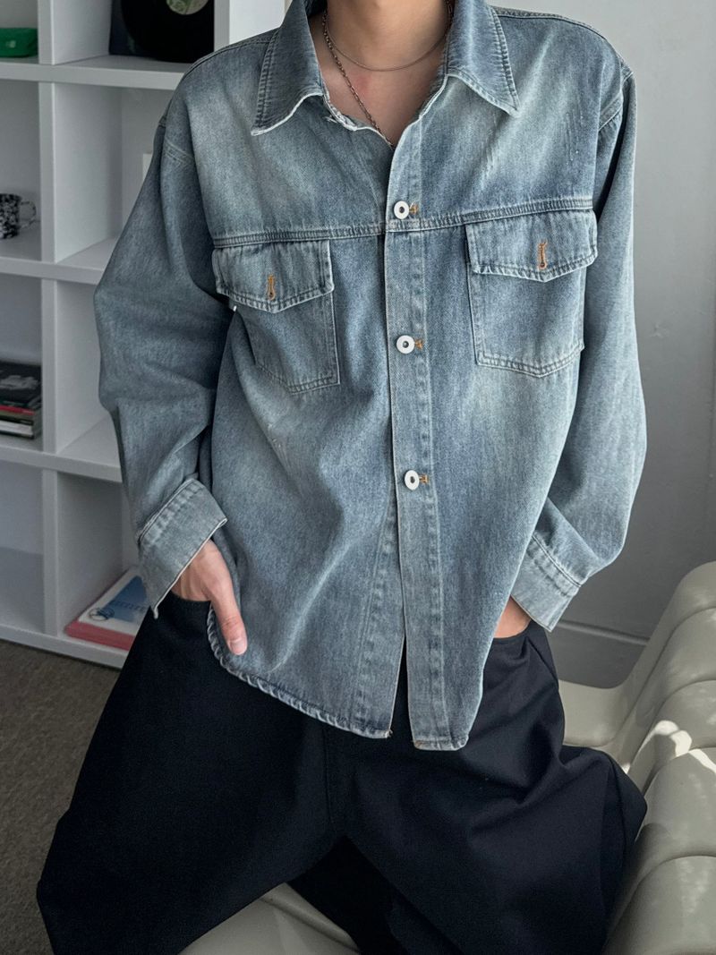 OW Washed Pocket Denim Shirt (2C)