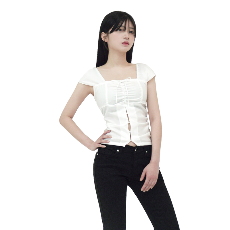 YOUR SHIRRING BLOUSE [WHITE]