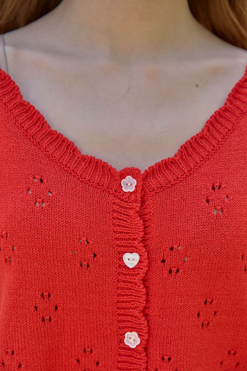 FRILL PUNCHING KNIT VEST (2 COLORS)