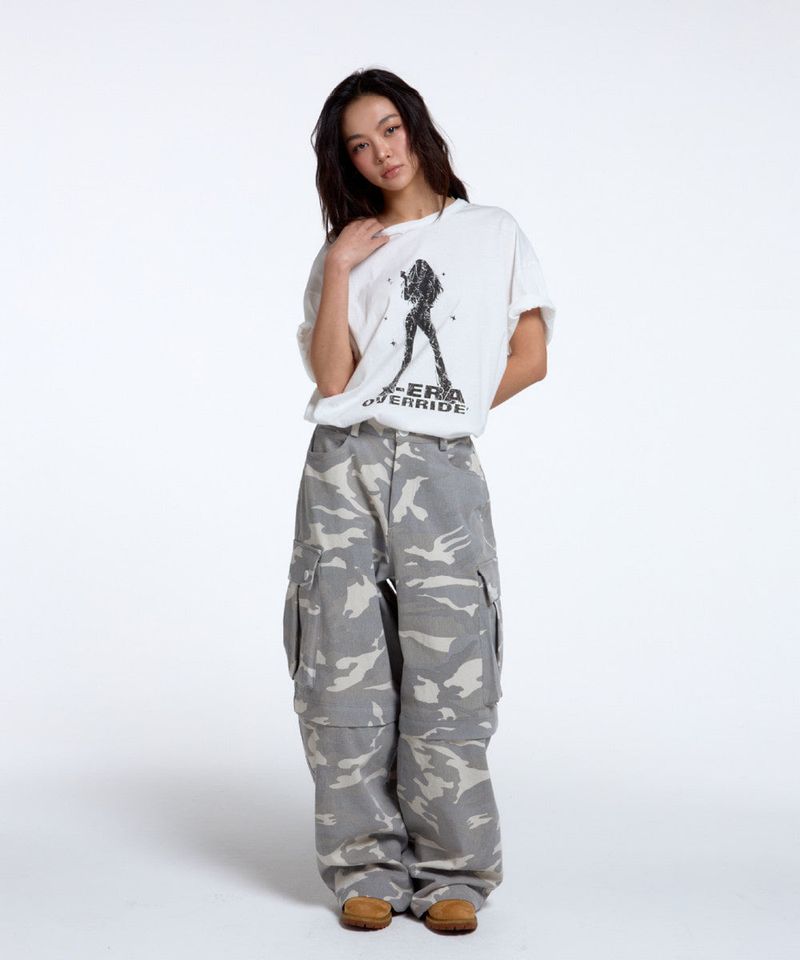 CONY CAMO 2-WAY CARGO PANTS / LIGHT GRAY