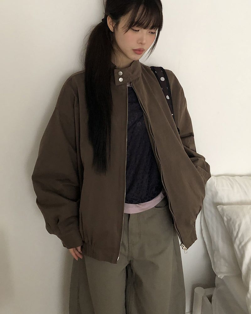 Ruhen ミニマルへリントンジャケット