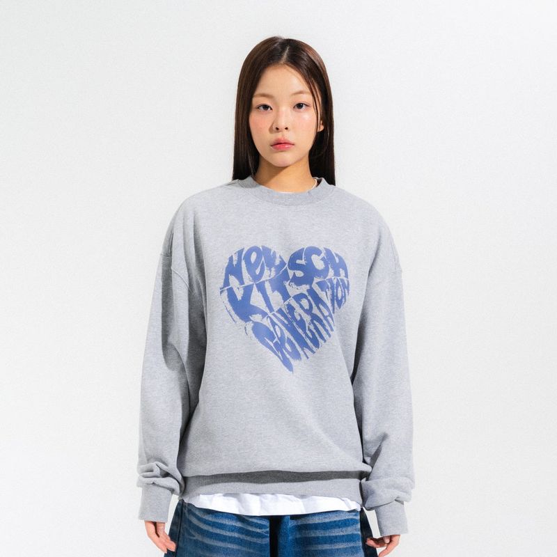 VINT HEART LOGO SWEATSHIRTS-MELANGE