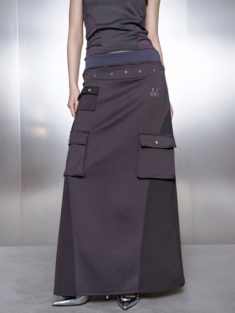 MUCENT（ムセント）の「PRELUDE EYELET POINT POCKET LONG SKIRT（Skirts）」