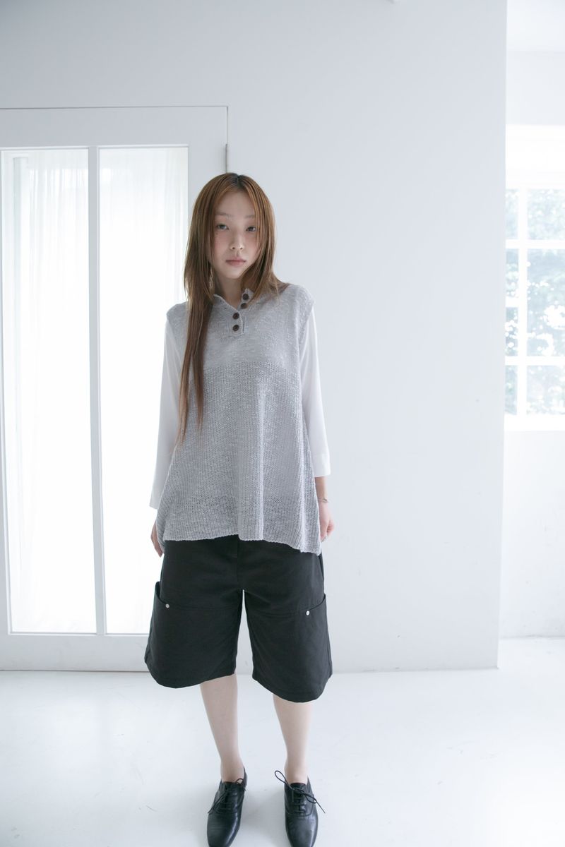 button knit sleeveless top(3colors)