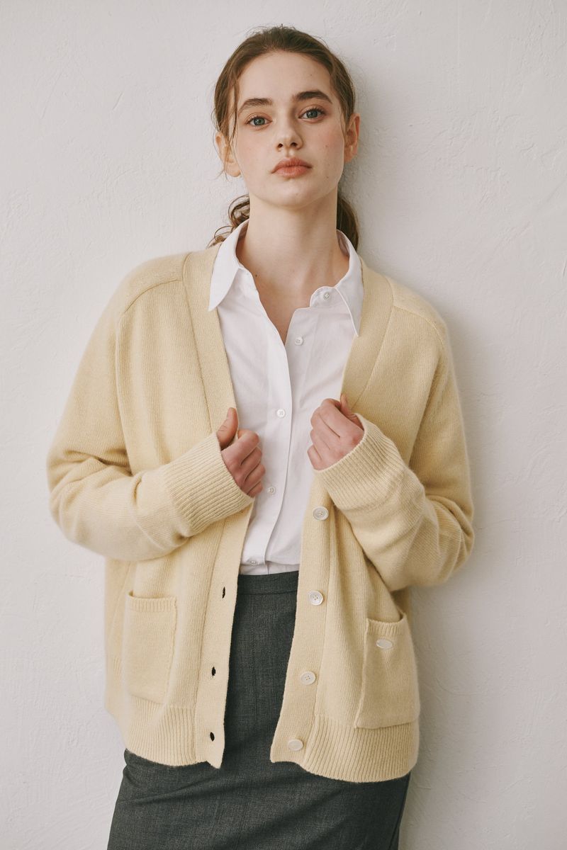 Loose cardigan (Yellow)