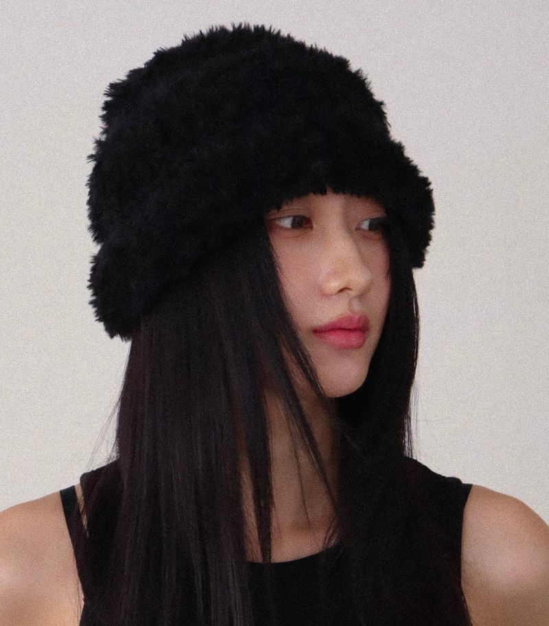  mix fur hat (black)