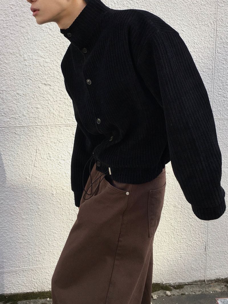 Merrick Velour High Neck Cardigan 3C