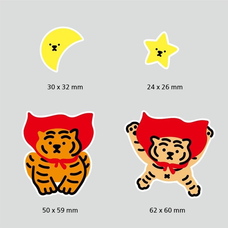 HERO TIGER 4PCS STICKERS