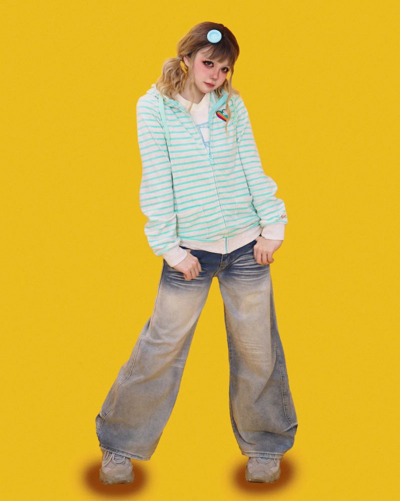 papaya low denim pants