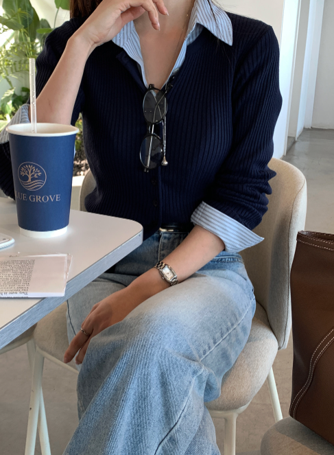 Knits Melting Ribbed Round Cardigan