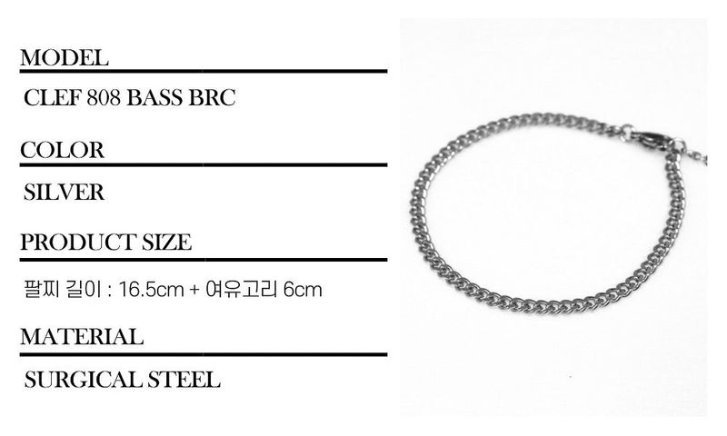 men's thin chain bracelet_CLEF 808 BASS BRC