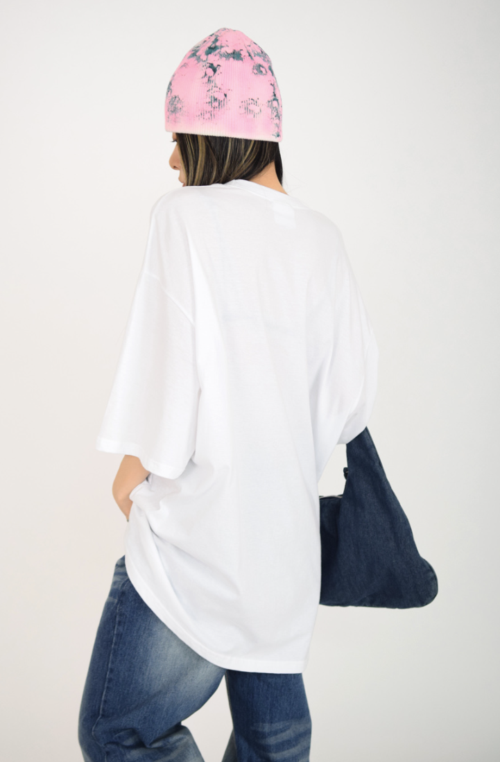 (UNISEX)ivory boxy T