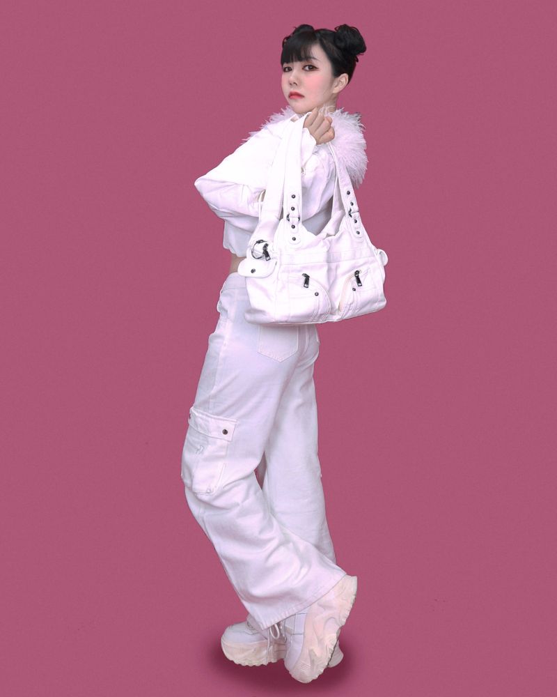 chill white cargo pants