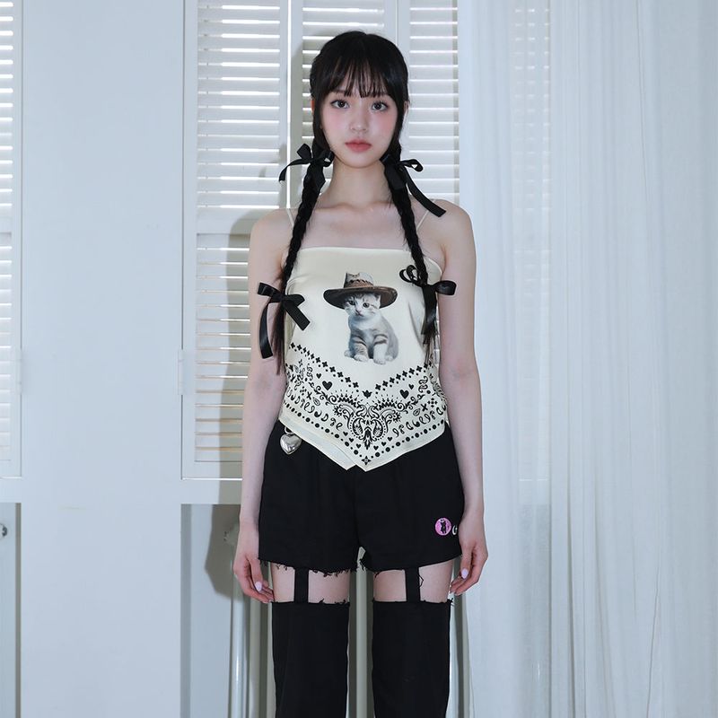 0 2 cowboy cat scarf top