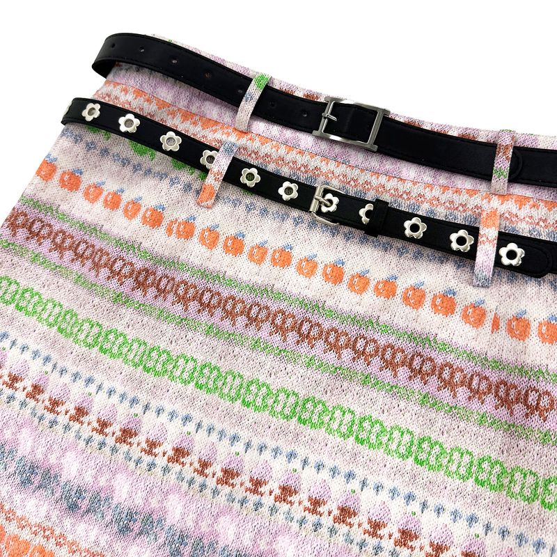 Double Belt Loops Midi Skirt [Ivory]