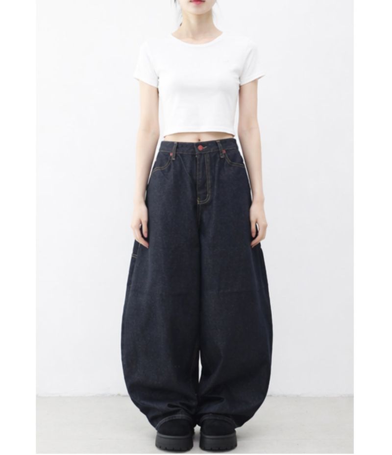 Lovehip Stitch Non-Fade Carpenter Balloon Pants