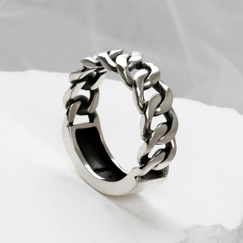 SVR-619 ACE Chan Enhypen Garden AB6IX Jeon Woong Wearing Silver Sliver 925 Minja Plain Chain Silver Ring 7mm