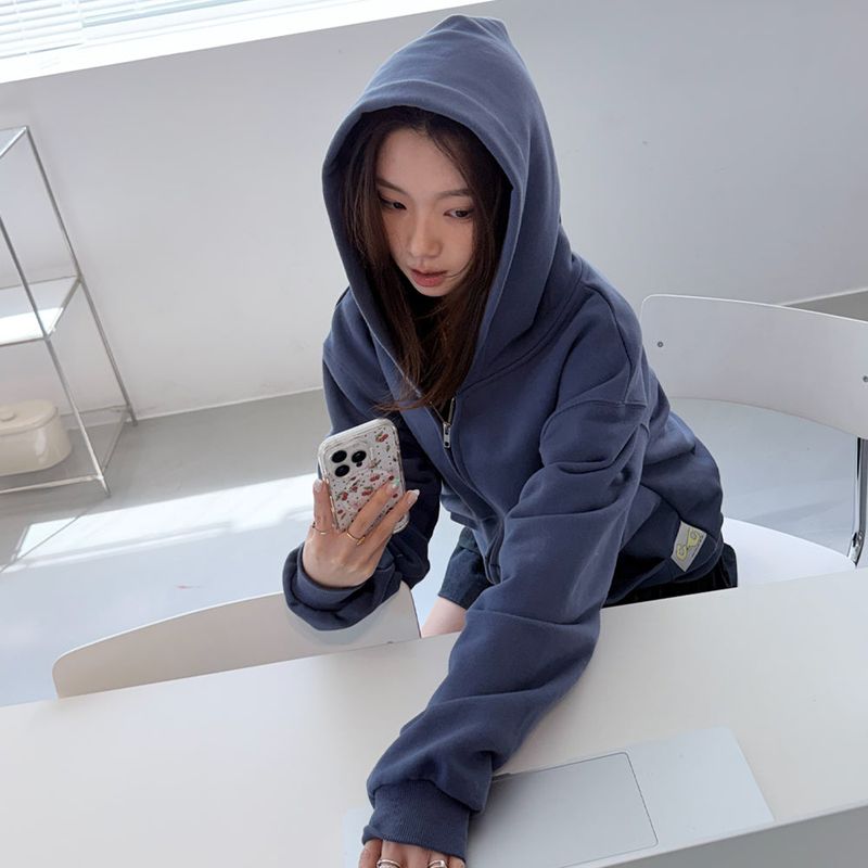 CEC LABEL ZIP-UP HOODIE (BLUE)