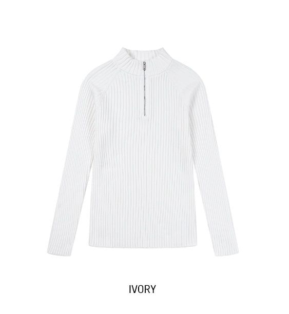 Kud Muscle Half Zip-Up ribbed Knit