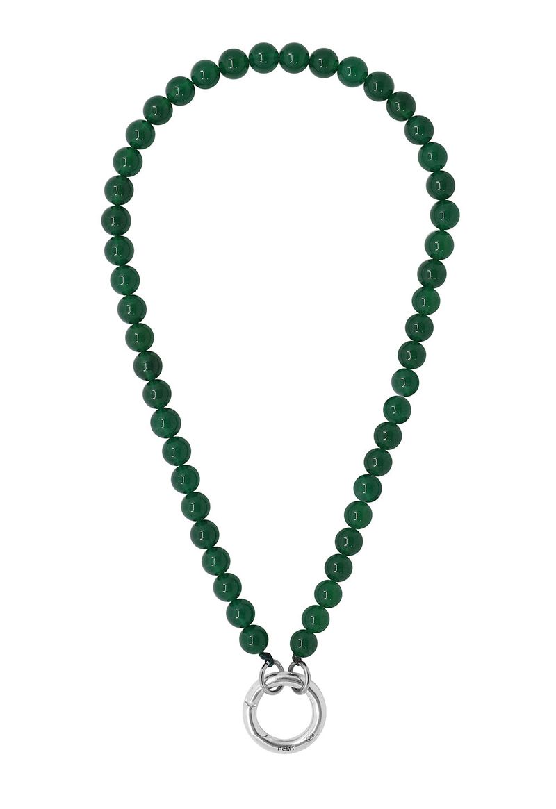 [MADE] Capsule02 Silver Open Pendant Gemstone Necklace _Green