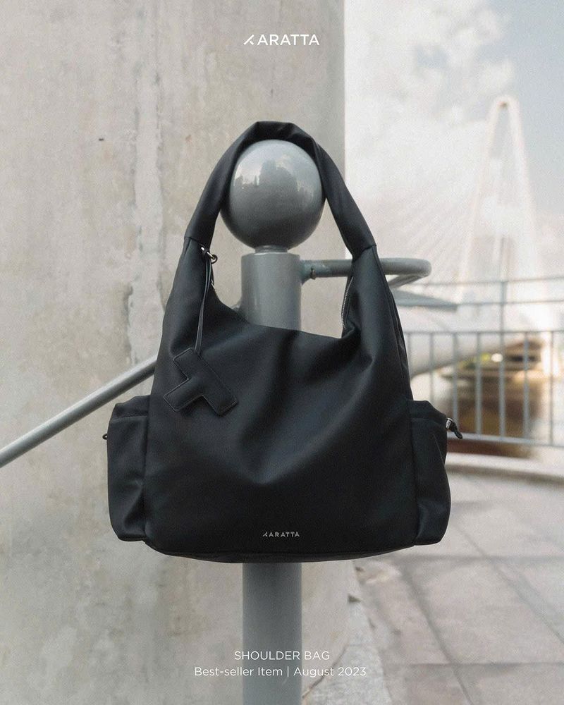 SHOULDER BAG BLACK L  | TAG K BLACK (FREE)
