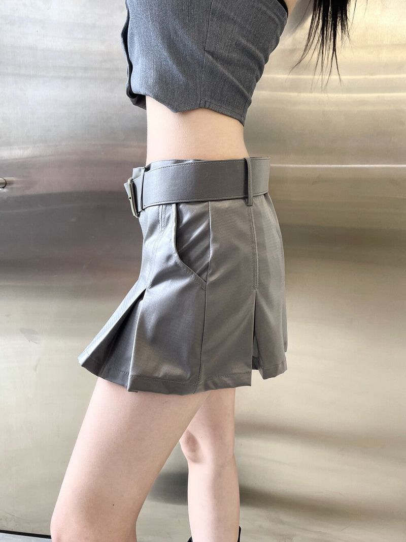 939. Coating mini pleats skirt (2color)