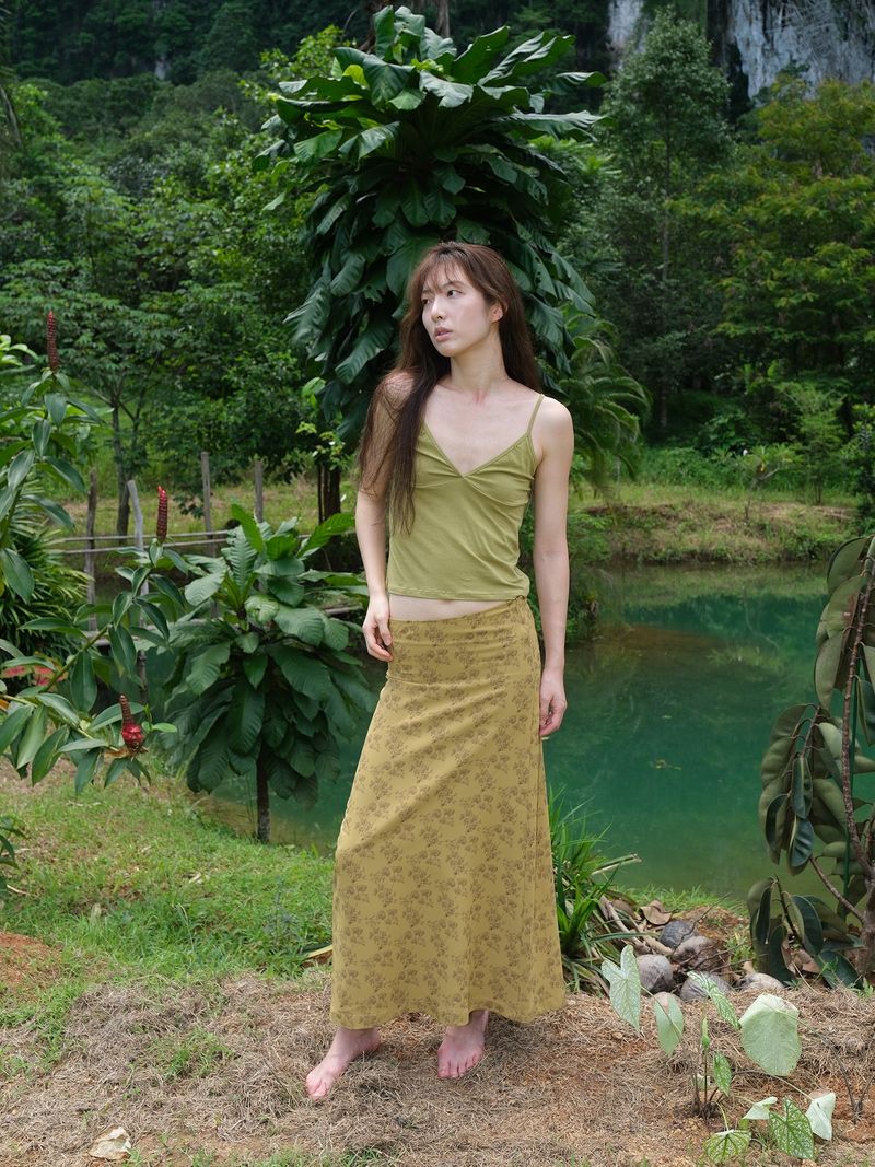 Deep V-neck Sleeveless (Olive)