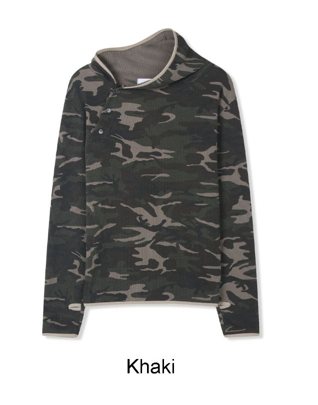 Ferro Camo Button Waffle Hoodie