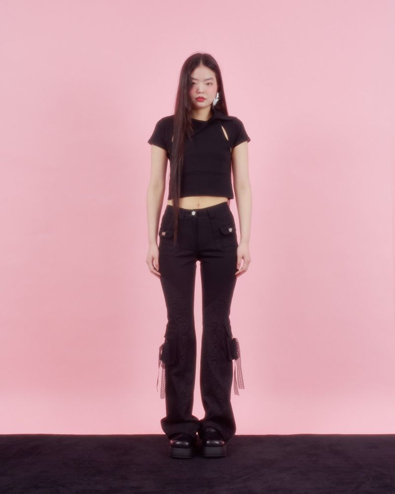 QUIPAO CALLER SLIT T [BLACK]