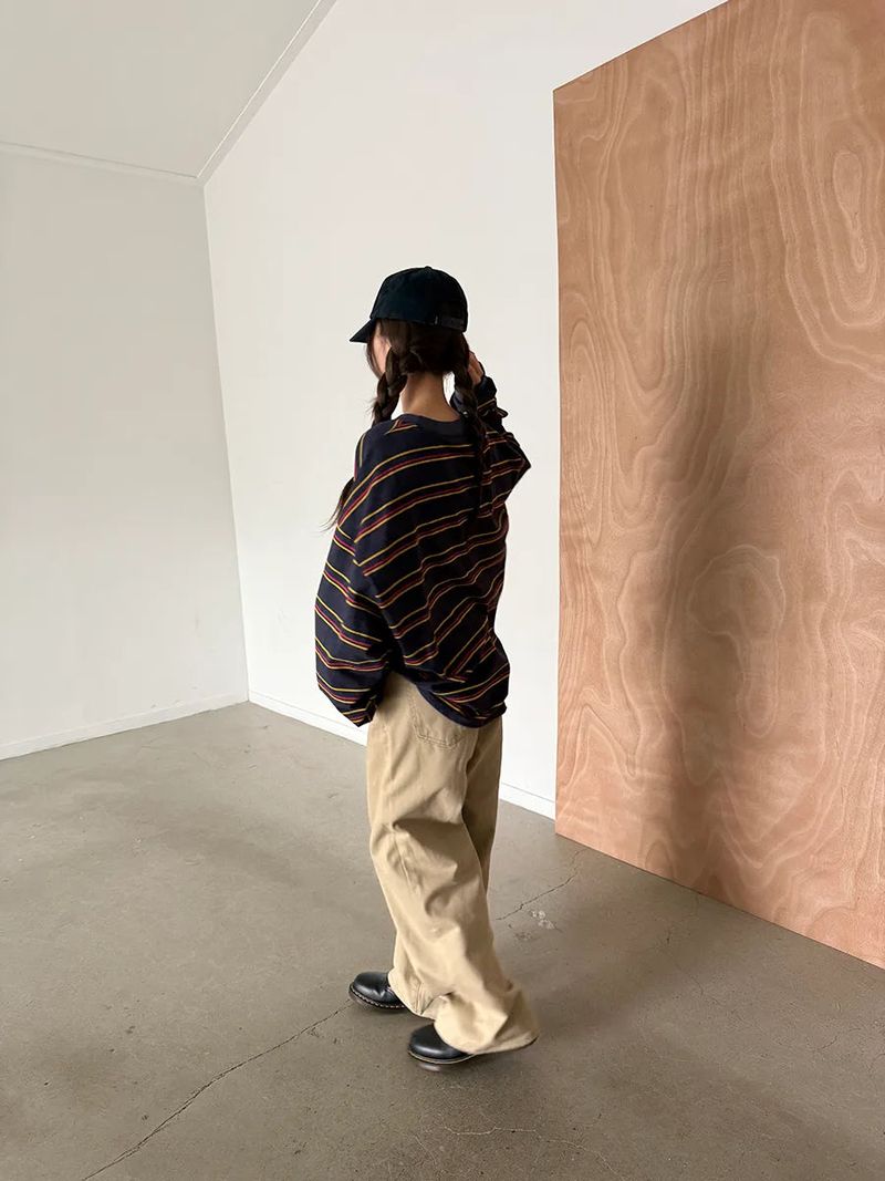 multi stripe boxy T