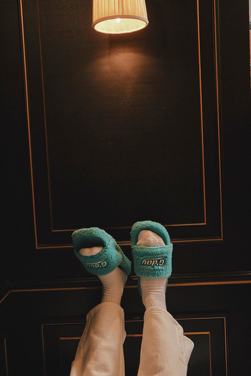 G'day furry sandals (mint)