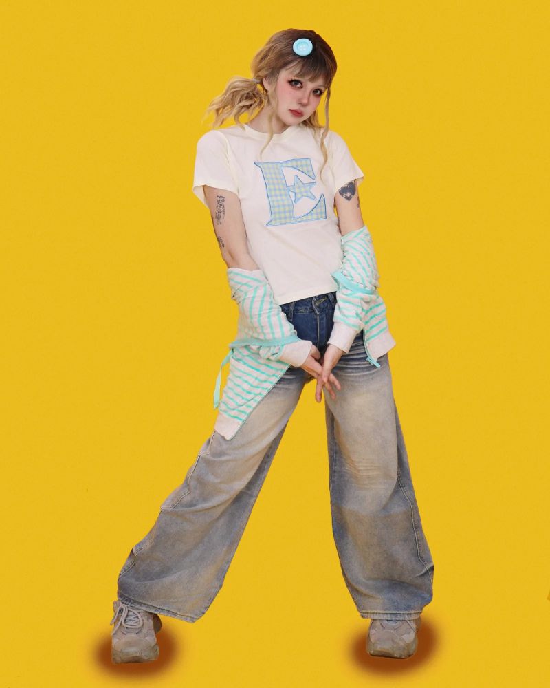 papaya low denim pants