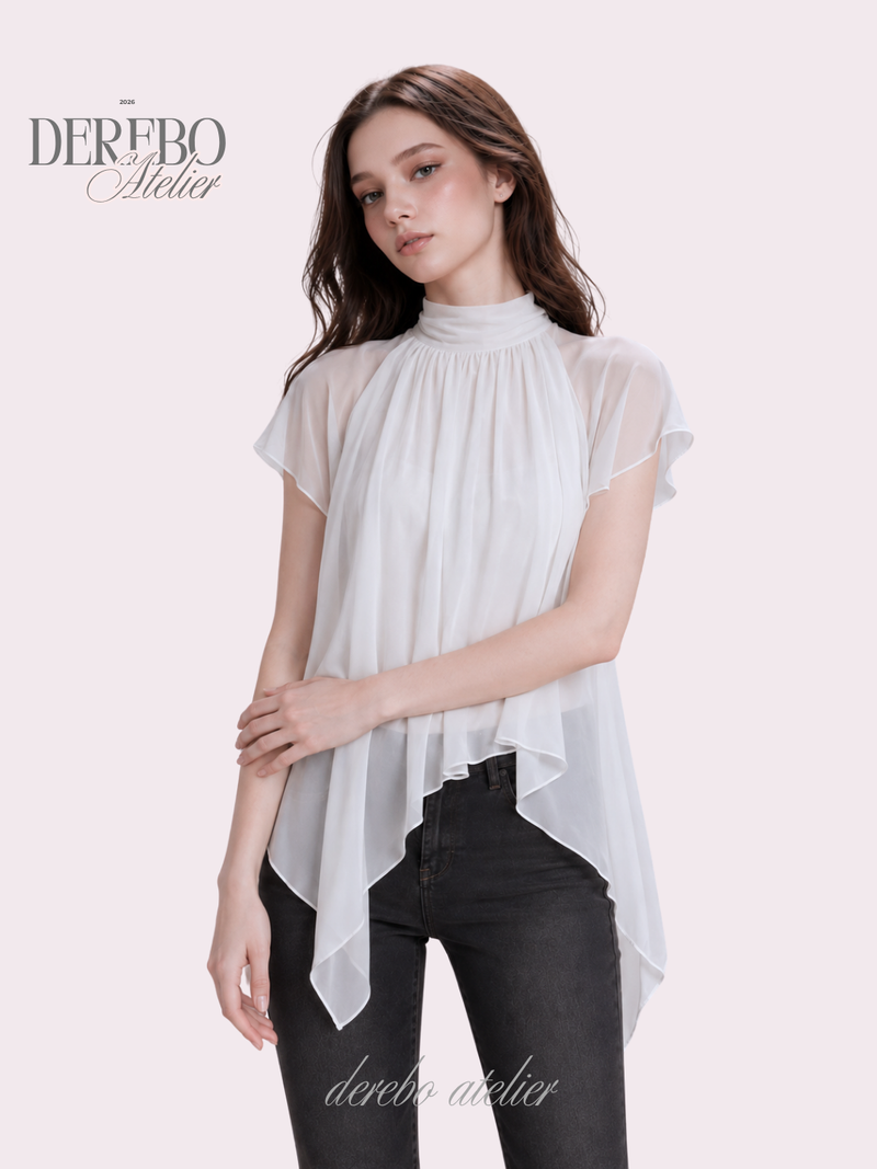 dereborujo（ドレボルゾー）の「Lumi Chiffon Ivory Blouse（Tops）」