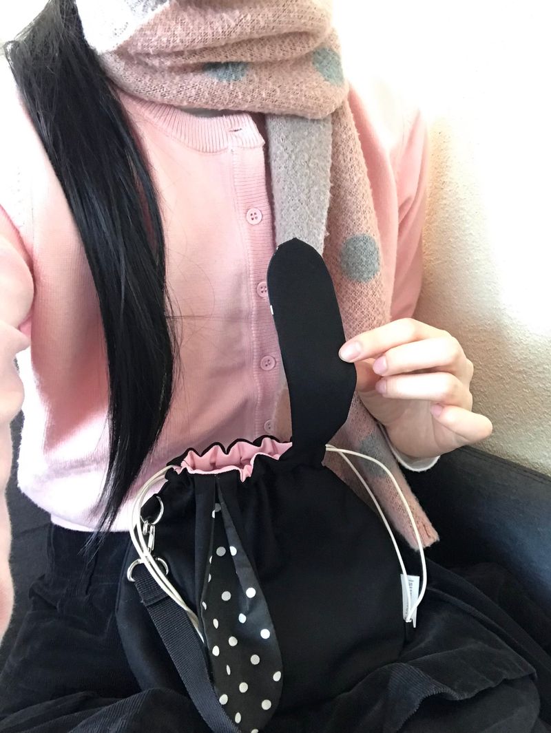 Bunny bag - Black dot