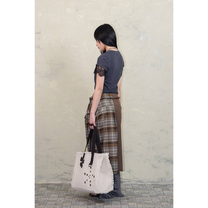 FLOWER TWEED BAG