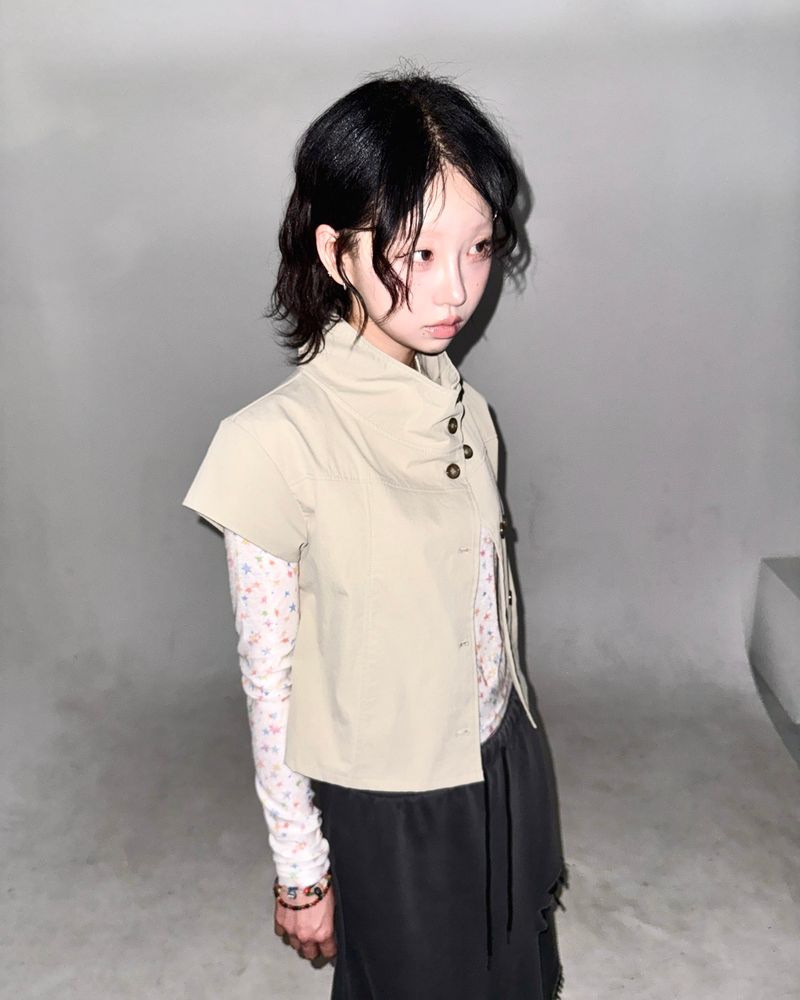 (2color) Double Trench Cap Blouse