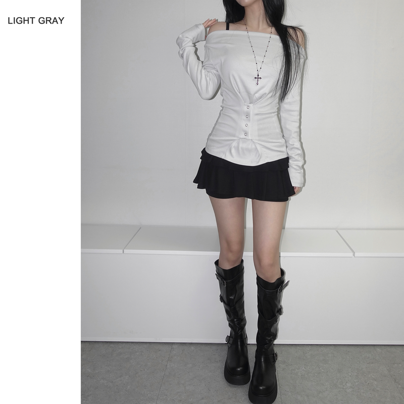 Slim Front Button Off T