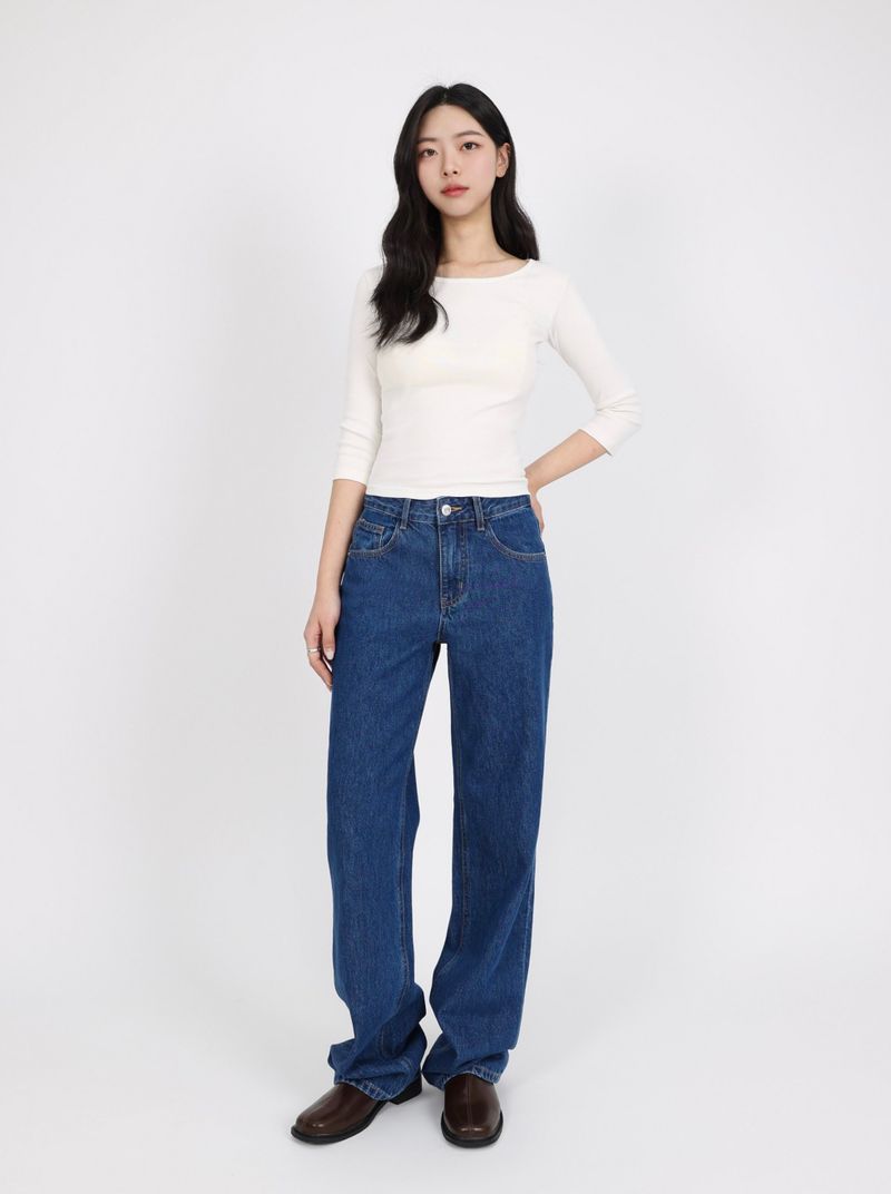  2ND REPRODUCTION PRE-ORDER DEEO BLUE MIDE-WAISTED STRAIGHT DENIM code 26202
