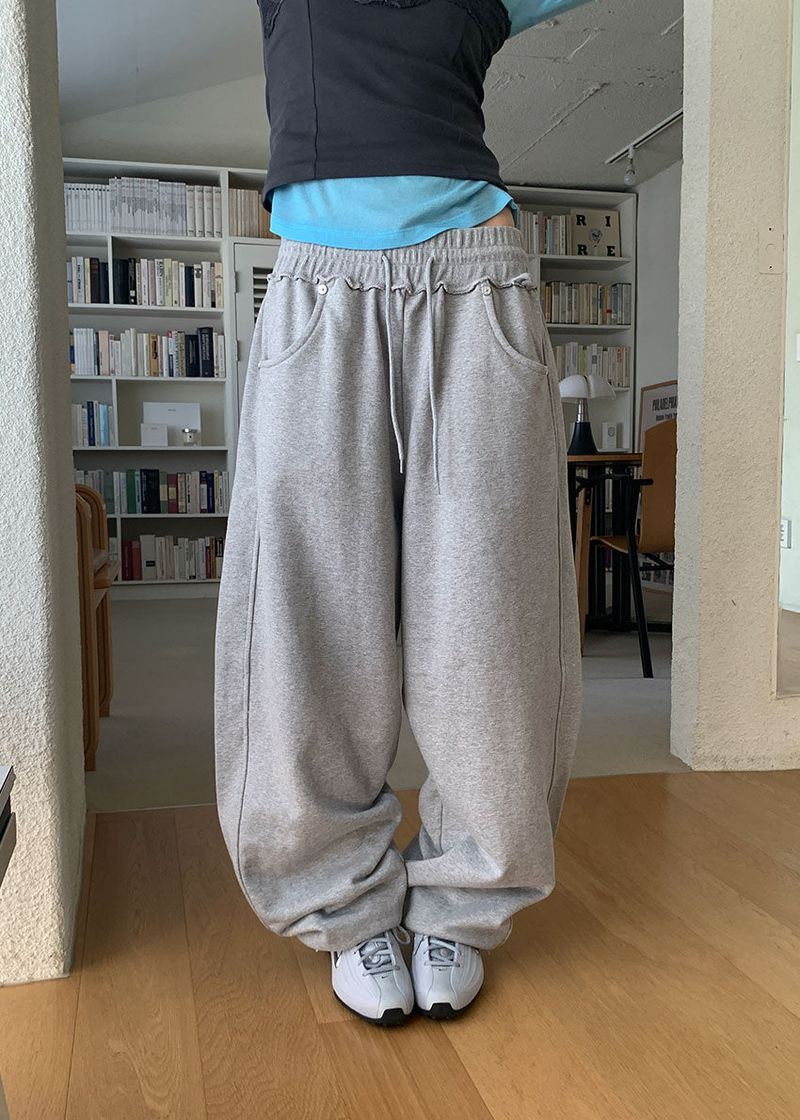 EYELET WIDE JOGGER PANTS (4color)