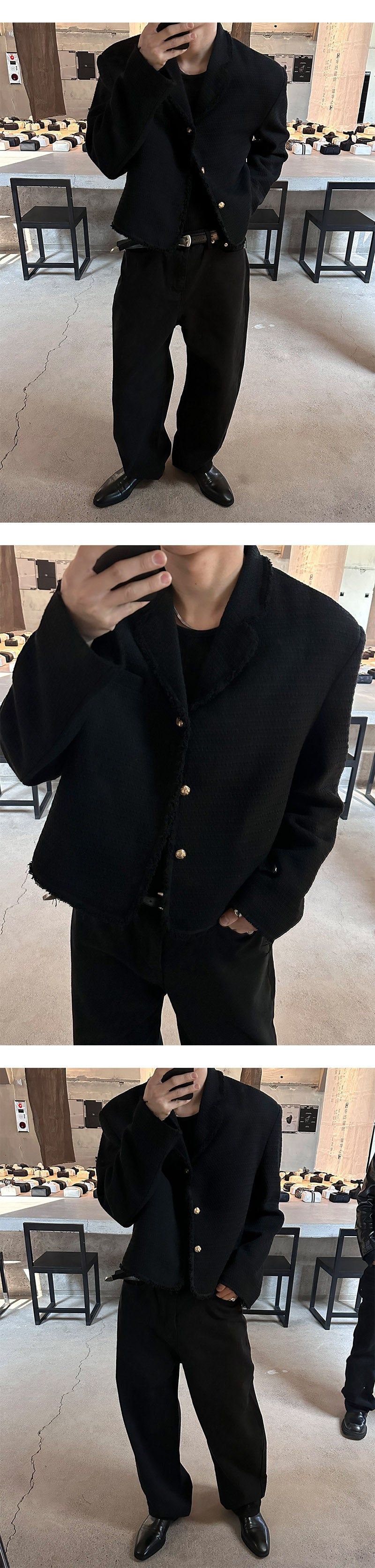 [S/F] Tail cutting tweed jacket(2color)