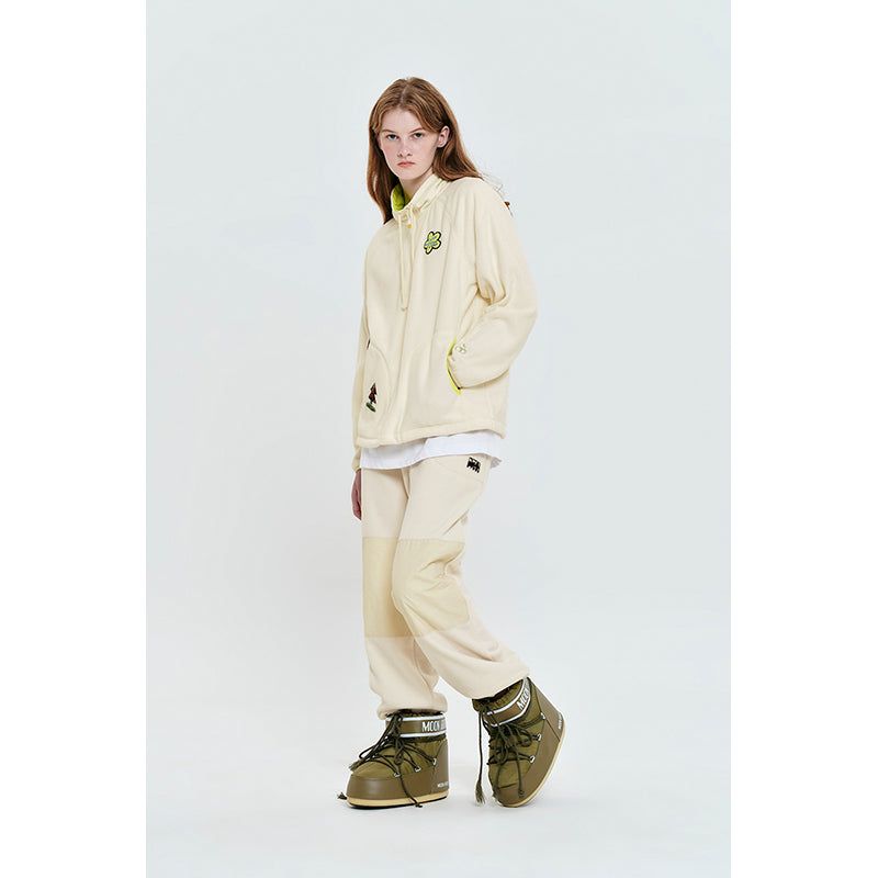 HALF ZIP UP FLEECE TOP [IVORY]