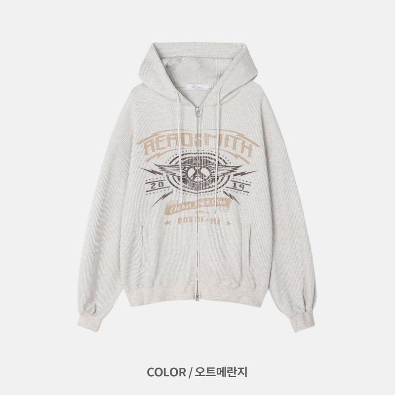 Light Waffle Hood Zip-Up (No.852)